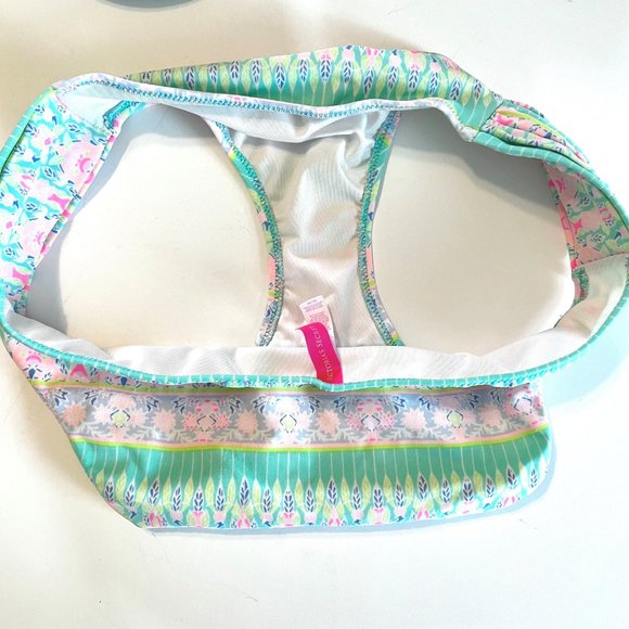 Victoria's Secret Bikini Knockout Bottoms Size M Aqua Green/Pink Multi Print - Picture 4 of 6
